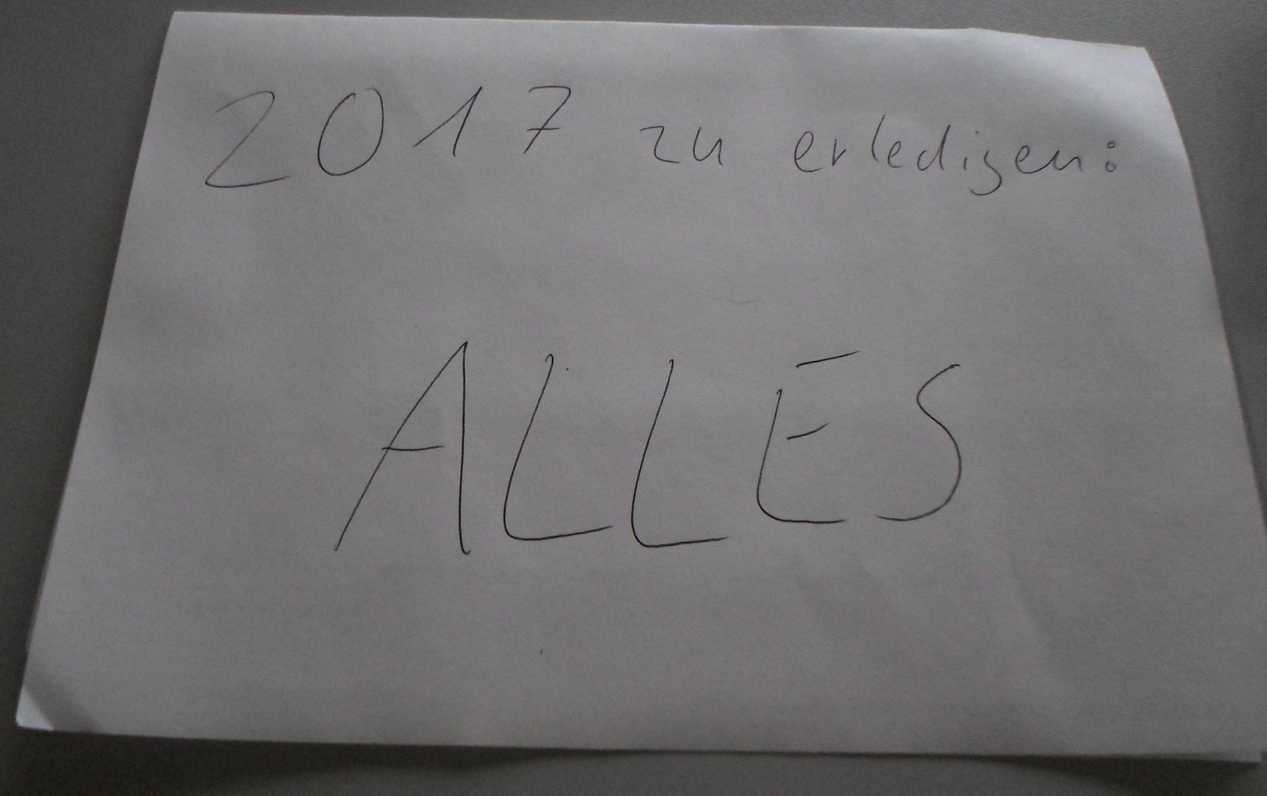 2017 zu erledigen: Alles