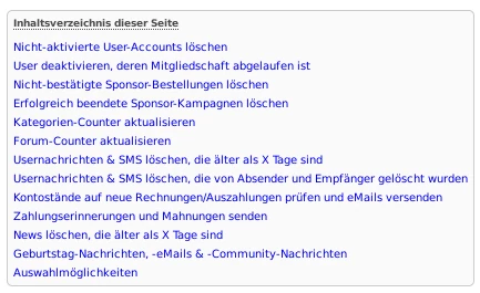 Screenshot des automatisch generierten Inhaltsverzeichnisses im alten Werbe-Markt.de