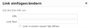 Screenshot Link einfügen/ändern in der Beitragsbearbeitung