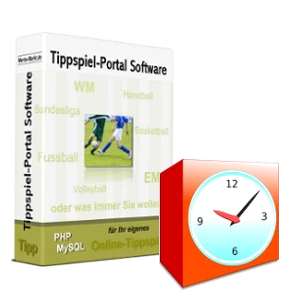 Tippspiel-Box und Uhr-Clipart