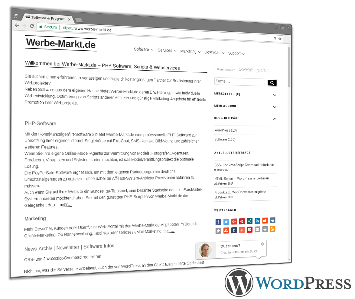 Werbe-Markt.de – jetzt neu mit WordPress