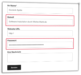 Passwort-Felder und dynamische Werte in Contact Form 7