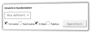 Screenshot Einstellungen zur Einsicht in Kundendaten für Partner
