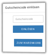 Screenshot Gutschein-Einlösung im Onlineshop