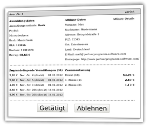 Auszahlung durchführen oder ablehnen