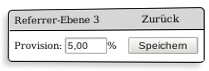 Screenshot Provision in Downline-Ebene editieren