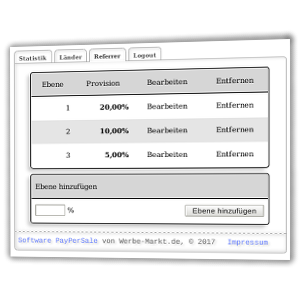 Screenshot Provisionsebenen-Konfiguration in der Affiliate-Software
