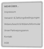 Screenshot Fußbereich eines Onlineshops mit Link zum Partnerprogramm