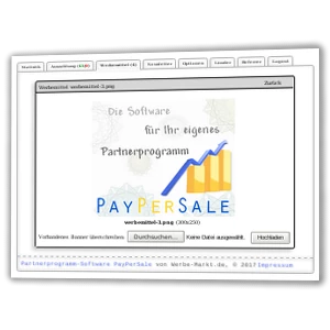 Screenshot Werbemittel-Bearbeitung im Admin-Menü der Affiliate-Software