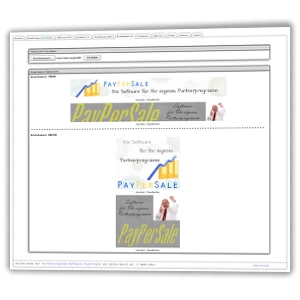 Screenshot Werbebanner im Admin-Menüpunkt Werbemittel der Affiliate-Software