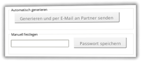 Screenshot neues Passwort automatisch generieren oder manuell festlegen im Admin-Menü