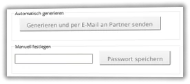 Screenshot neues Passwort automatisch generieren oder manuell festlegen im Admin-Menü