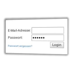 Screenshot Login-Formular mit E-Mail-Adresse und Passwort