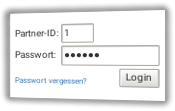 Screenshot Login-Formular mit Partner-ID- und Passworteingabe
