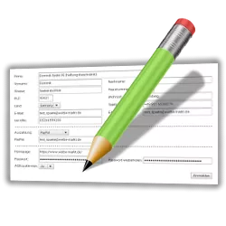 Registrierungsformular und Stift