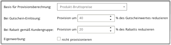 Produkt-Bruttopreise als Basis der Provisionsberechnung