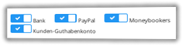 Auszahlungsmethoden Bank, PayPal, Moneybookers, Kunden-Guthabenkonto