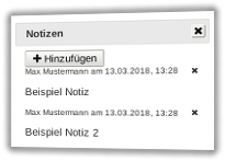 Notizen zu Affiliates hinzufügen, einsehen, löschen