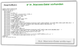 Button Aus .htaccess-Datei entfernen