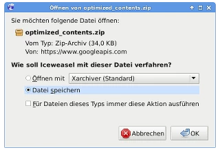 Download optimized_contents.zip von PageSpeed Insights