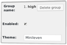 User Agent Group high aktivieren und Theme auswählen