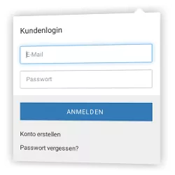 Gambio-Kundenlogin: E-Mail, Passwort, Anmelden