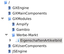 Verzeichnisstruktur GXModules/Werbe-Markt/EigenschaftenArtikelbild in FileZilla