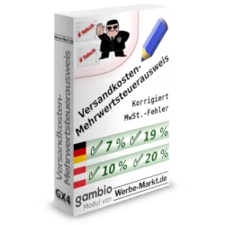Versandkosten-Mehrwertsteuerausweis korrigiert MwSt.-Fehler - Gambio-Modul von Werbe-Markt.de