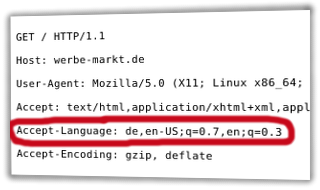 HTTP-Request-Header mit Accept-Language: de,en-US