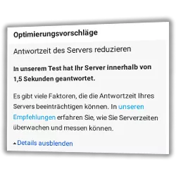 Optimierungsvorschläge: Antwortzeit des Servers reduzieren