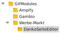 Verzeichnisstruktur nach Upload in FileZilla: GXModules/Werbe-Markt/DankeSeiteEditor