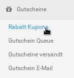Gutscheine > Rabatt Kupons im Gambio-Backend