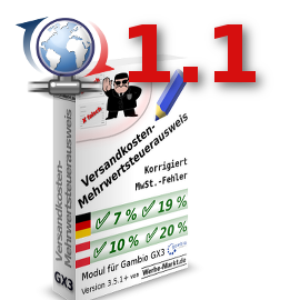 Versandkosten-Mehrwertsteuerausweis Version 1.1: Nettopreise im Gambio-Shop