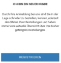 Ich bin ein neuer Kunde und Registrieren-Button in Gambio
