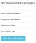 Ihre persönlichen Einstellungen: Button Mein Partner-Konto