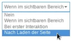 Auswahlfeld mit Mauszeiger auf Nach Laden der Seite
