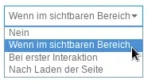 Auswahlfeld mit Mauszeiger auf Wenn im sichtbaren Bereich