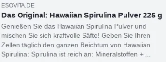 Facebook-Snippet: Das Original: Hawaiian Spirulina Pulver 225 g