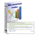 Snippet mit Eingabefeldern und grünen Balken vor der SEO & Social Media Toolbar für Gambio Softwarebox