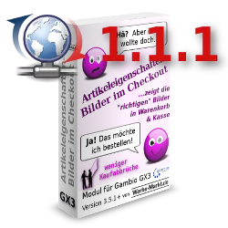 Artikeleigenschaften-Bilder im Checkout für Gambio GX3: Update Version 1.1.1