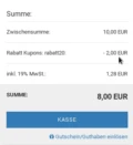 Rabatt Kupons: rabatt20: - 2,00 EUR