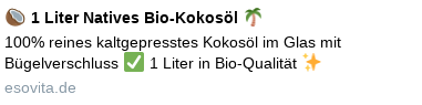 Twitter-Preview: 🥥 1 Liter Natives Bio-Kokosöl 🌴