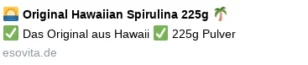 🌅 Original Hawaiian Spirulina 225g 🌴
