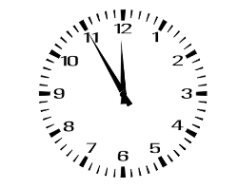 Uhr zeigt 5 vor 12