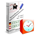 Wecker vor der Softwarebox zum Gambio-Modul Versandkosten-Mehrwertsteuerausweis