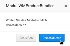 Modul WMProductBundles... Wollen Sie das Modul wirklich deinstallieren?