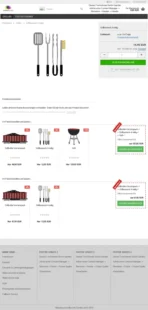 Screenshot einer kompletten Artikelseite mit 2 Product-Bundle-Boxen unterhalb der Artikelbeschreibung