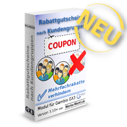 Neu für Gambio: Coupons für Kundengruppen deaktivieren