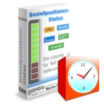 Wecker vor der Bestellpositionen-Status Softwarebox