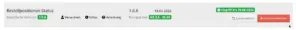 Zeile „Bestellpositionen-Status“ in der Modulverwaltung mit Verwalten-Link sowie den Buttons Zurücksetzen und Modul entfernen